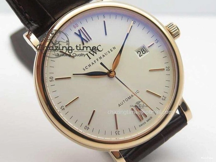 MIROTIME 0220 Modern Portofino SCHAFFHAUSEN RG MKF 1:1 V2 Best Edition White Dial On Brown Leather Strap A 7344